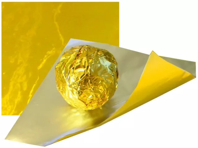 35 Blatt Gold 100x100 bunte Alufolie Pralinen Schoko Einwickelfolie zertifiziert