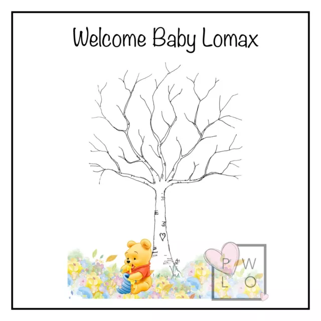 FINGER PRINT TREE A4 PRINT- Guestbook Style - Winnie The Pooh