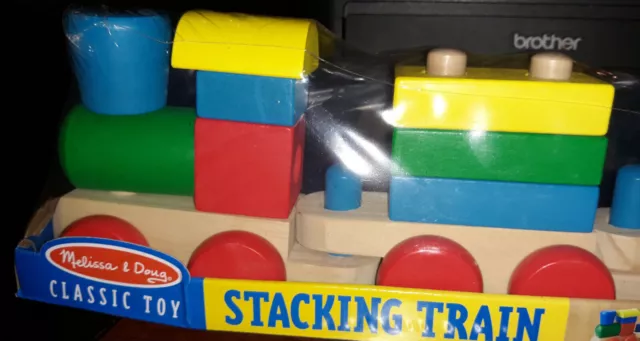 Brand New Melissa & Doug Stacking Train - Classic Wooden Toddler Toy (18pc) 2