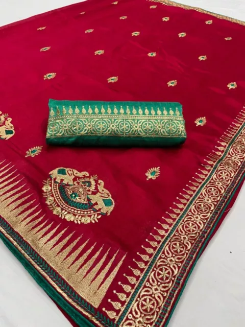 Festa Abbigliamento Sari Indiano Bollywood Designer Tradizionale Stile Etnico