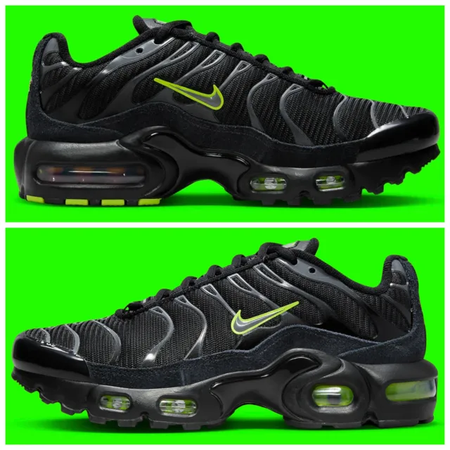 Nike Air Max Plus TN Mens Trainers Size 9 UK Black Grey Volt Limited Edition