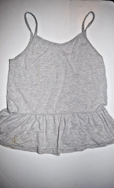 EUC IVIVVA by LULULEMON GIRLS GRAY PEPLUM TANK SIZE 14