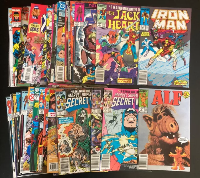 Marvel &DC Comic Book Lot w/Iron Man, 1st Editions & More - 40 Books Nice Value!