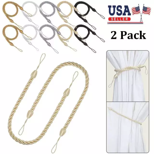 2 Pack Durable Curtain Tie Ropes Holder Tieback Window Tie Backs Home Decoration