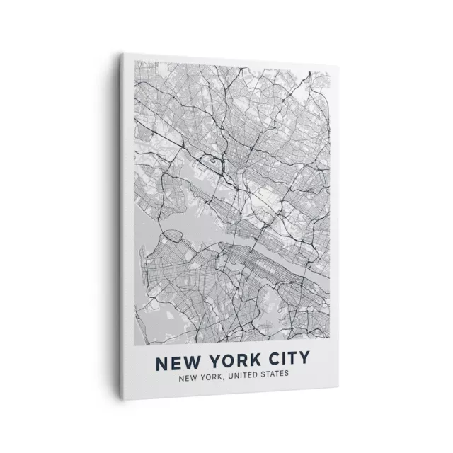 Quadro su Tela 50x70cm New York mappa Stampe Immagini Quadri Moderni Murale