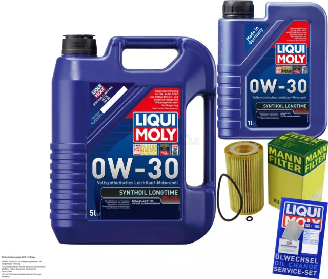 MANN-FILTER Kit Cambio aceite 6L LIQUI MOLY Synthoil Longtime Plus 0W-30