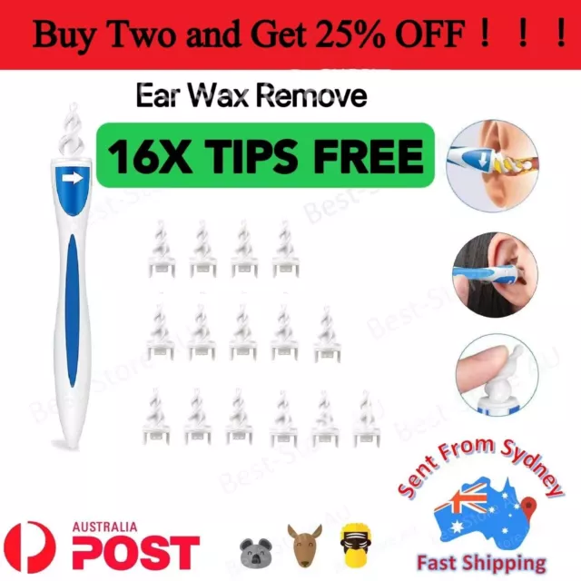 Soft Ear Wax Cleaner Removal Multi earwax Remover Spiral Safe Tip Tool AU Stock