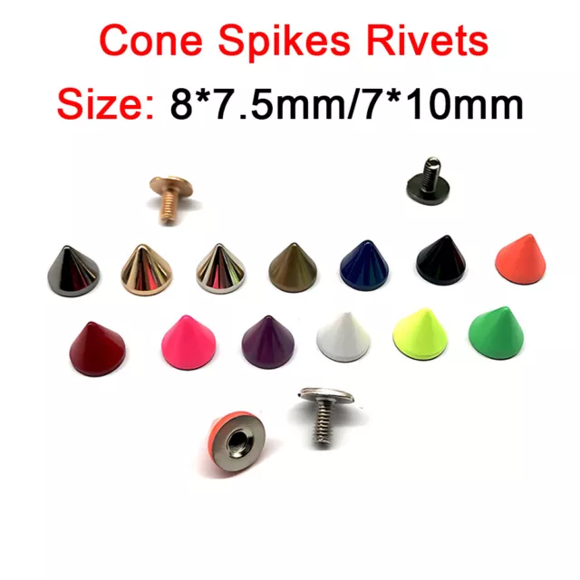 Punk Studs Cone Spikes Rivets Decorative Rivets for Bags Leather Crafts DIY