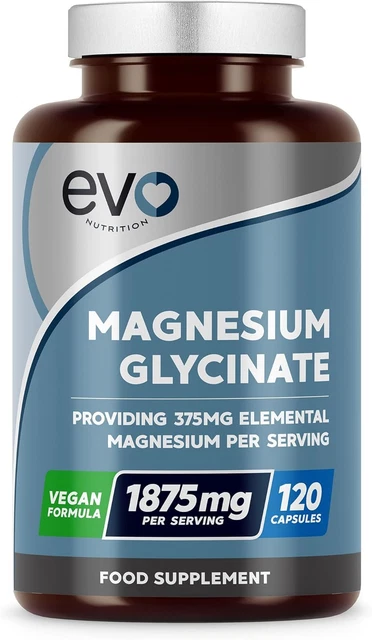 MAGNESIUM GLYCINATE SUPPLEMENTS 1875Mg 120 High Strength Capsules magnesium-glycinate-supplements-1875mg-120-high-strength-capsules
