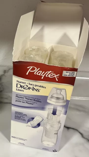 Playtex Nurser OPEN BOX Drop-Ins Liners, 8oz - 100 Count Baby Bottle Liner