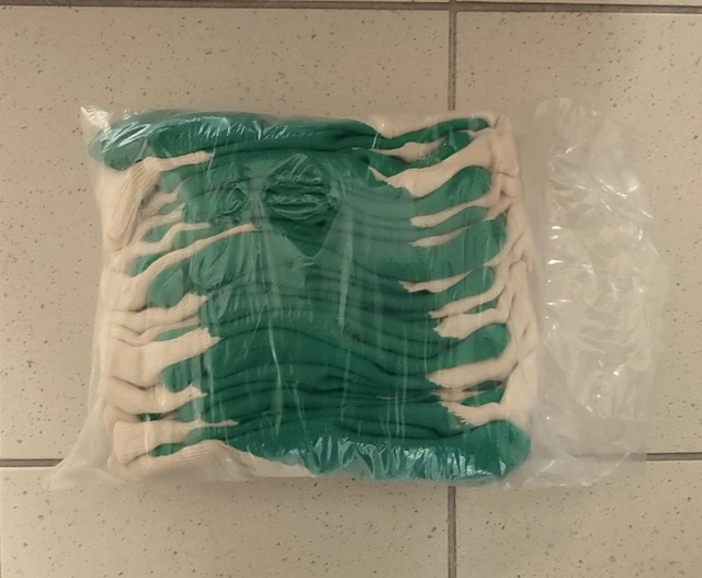 Lot de 10 Paires de Gants de Jardinage en Latex crêpé vert dos aéré - Taille: 7
