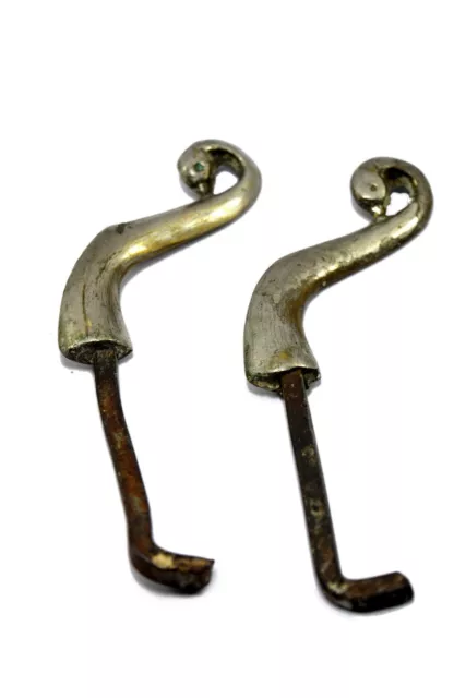 Indien Antique Hand Crafted Brass Peacock Shape Wall Hook Hanger. i75-81 US