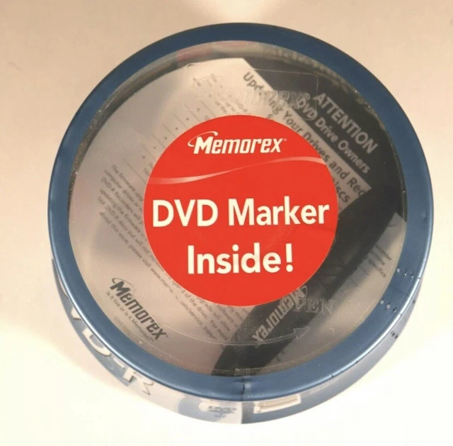 20 PK MEMOREX DVD R Printable Discs 16X 4 7GB 120mins W DVD Marker  20-pk-memorex-dvd-r-printable-discs-16x-4-7gb-120mins-w-dvd-marker