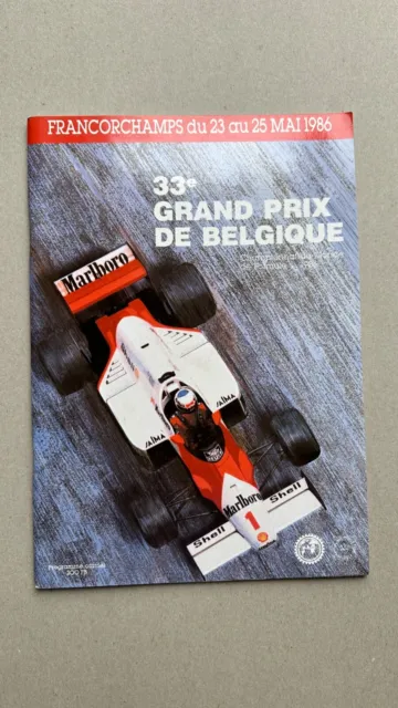 SPA FRANCORCHAMPS BELGIO F1 Programma Gran Premio. 1986 - NUOVE CONDIZIONI