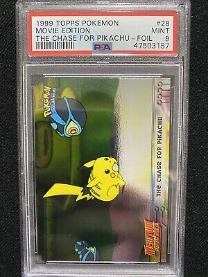 1999 Topps Pokemon Movie Edition The Chase For Pikachu Foil #28 PSA 9 Mint