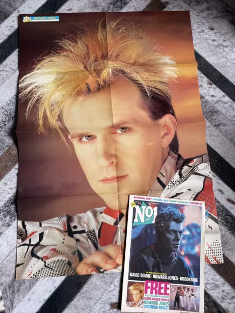 No1 magazine 84, Giant double sided poster, Howard Jones, Spandau Ballet, Bowie