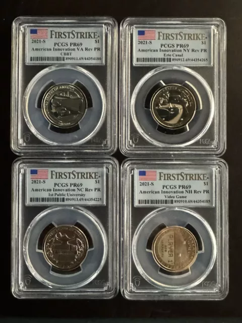 2021-S American Innovation Proof Dollar 4-Coin Set PCGS PR69 DCAM First Strike