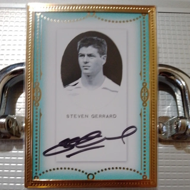 STEVEN GERRARD GOLD frame Futera Vintage On Card Auto Numbered 01 