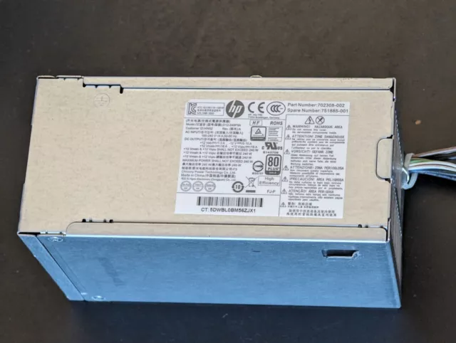 HP Prodesk SFF 180w Power Supply PSU Part Number: 702308-002 Spare: 751885-001