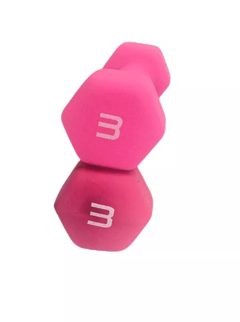 CAP Neoprene Hex Set Of 2 (3 Lb Pound) Dumbbell 6lbs Total Pink