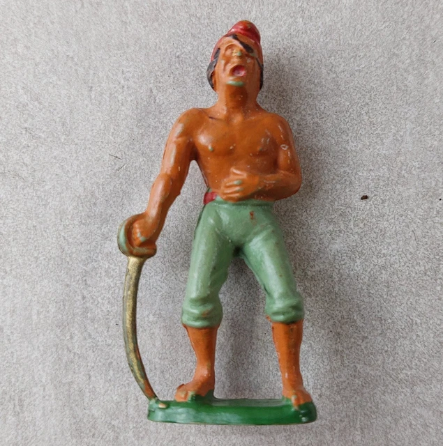 Ancienne figurine, corsaire / pirate, sabre à la main, en plastique, Starlux