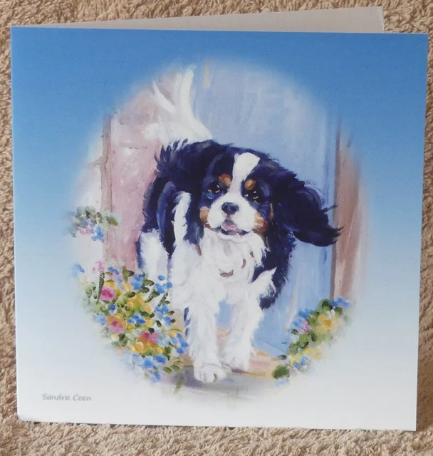 Cavalier King Charles Spaniel Dog Greeting Card 05 Sandra Coen Artist