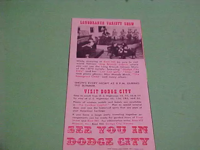 Vintage Brochure Historic Old Front Street  Boot Hill Dodge City Kansas 2