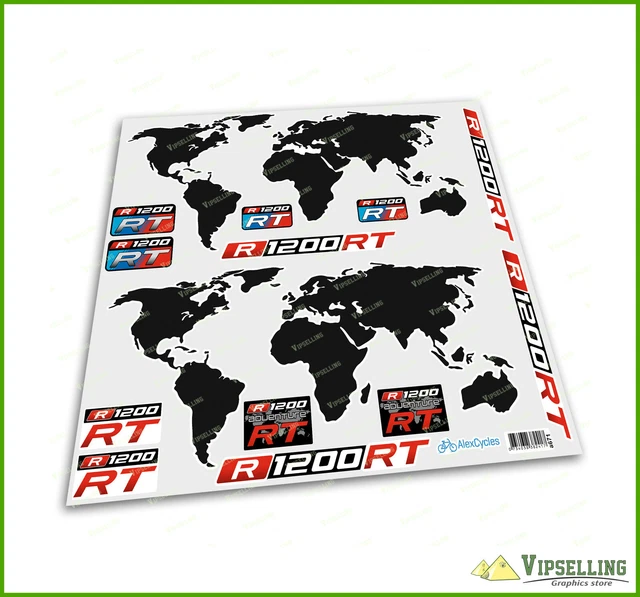 BMW MOTORRAD MOTORSPORT R1200GS Adventure Red Map Laminated Decals ...
