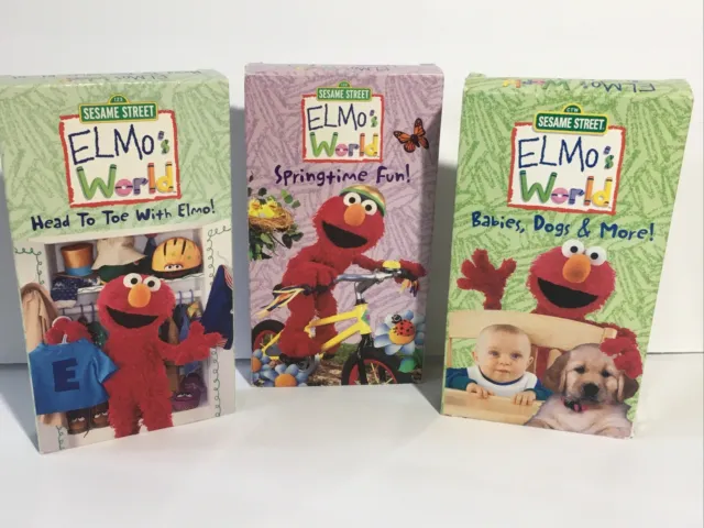 LOT OF 3 Sesame Street VHS Elmos World Head to Toe Zoes Dance Moves ...