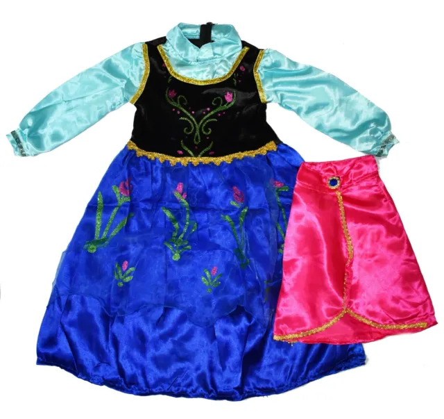 New Size 2-8 Kids Costumes Disney Frozen Fever Anna Elsa Girls Toddler Gift Eu