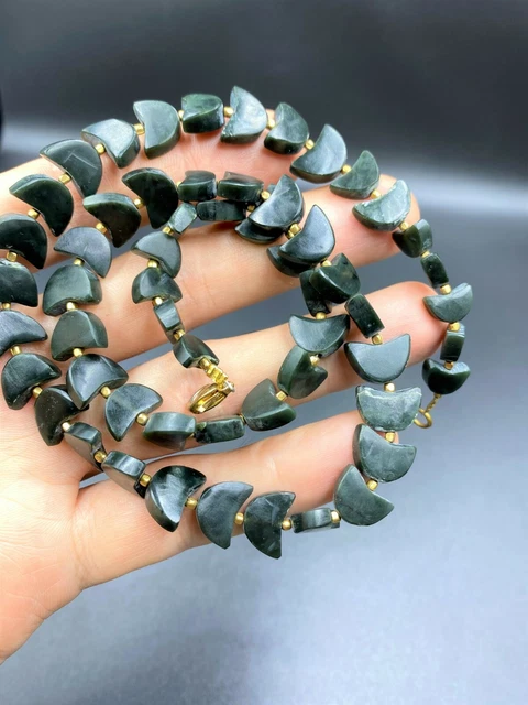 old antique Pyu period  green jade beads 9