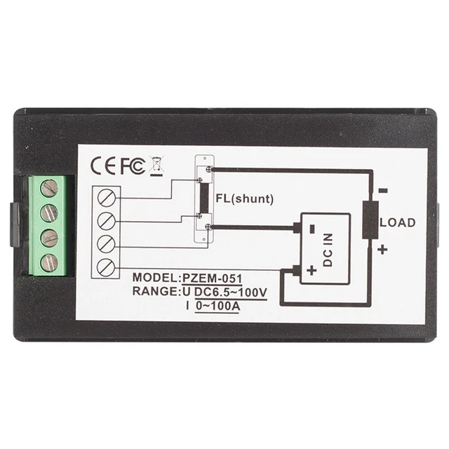 Misuratore Voltmetro Amperometro DC 120V 200A - Con Shunt, Per Batterie, Caricamento/scaricamento - Foto 4