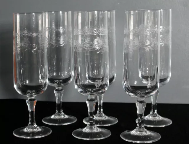 6 verres flûtes à champagne cristal d'Arques modèle Matignon H 17,4 cm