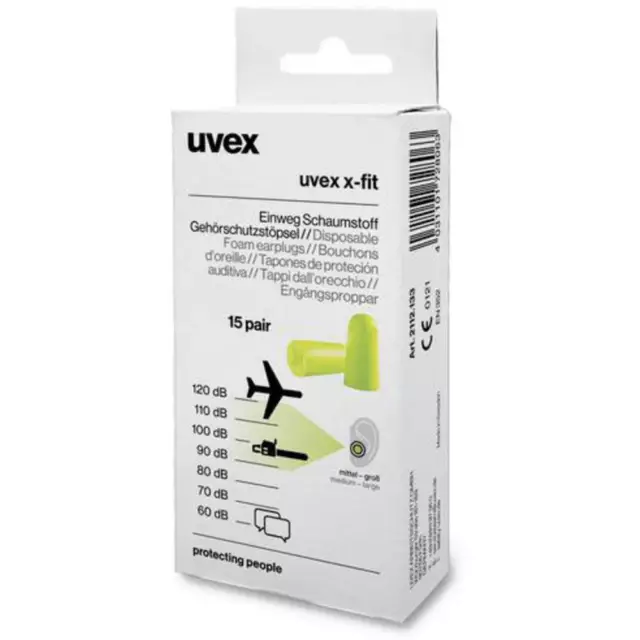 uvex 2112133 x-fit Bouchons doreille 37 dB à usage unique 15 paire(s)