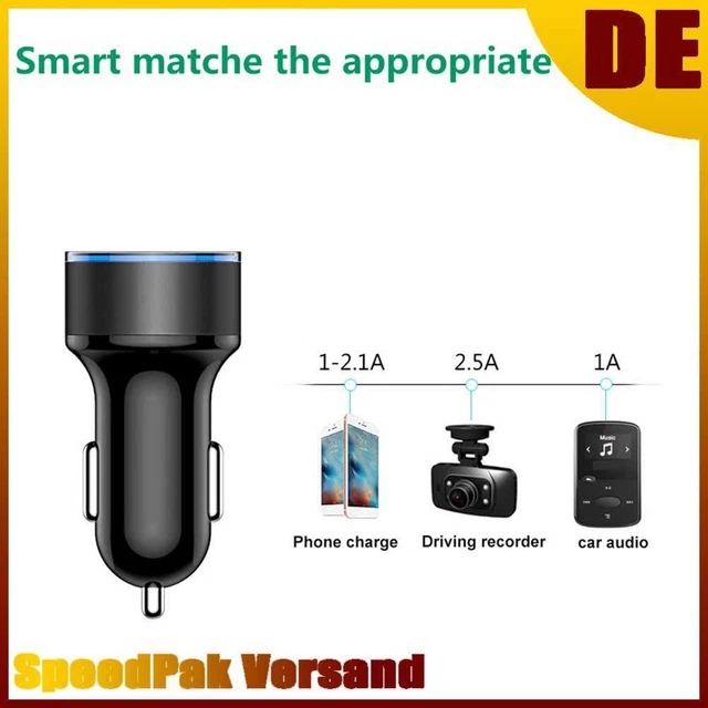 NUOVO caricabatterie auto ricarica rapida caricabatterie cellulare? accessorio auto USB (nero)