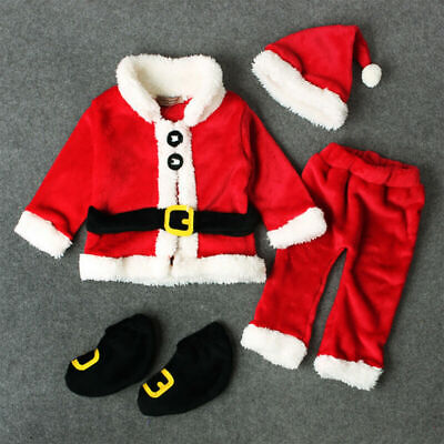 Baby Boys Girls Christmas Santa Claus Holiday Outfit Kids Warm Suit Fancy Dress