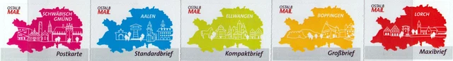 Deutsche Privatpos- Ostalb Mail - So bunt ist unser Ostalbkreis 2019, postfrisch