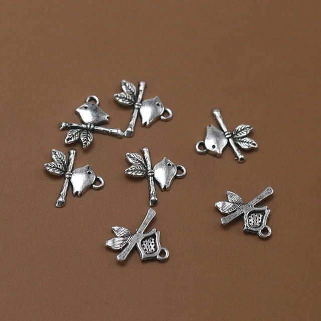 20 pièces alliage oiseau sur branche pendentif breloques bricolage fabrication