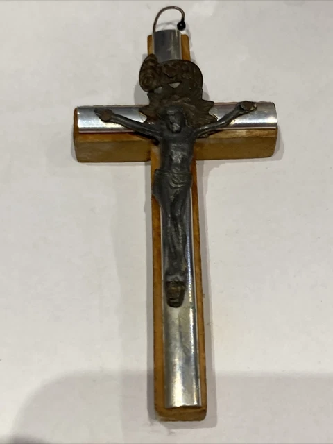 Porte-clés Chrétien Orthodoxe Grec - Croix En Bois Et Métal, Longueur 10 Cm
