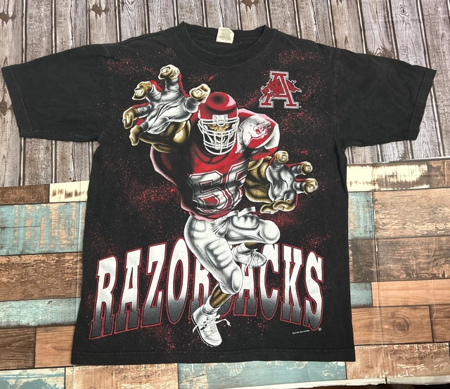 Vintage Arkansas Razorbacks AOP Sunrise Sportswear 90's Rare Football Large