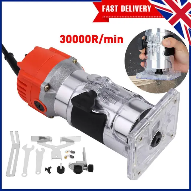 30000r/min Electric Wood Joiner Laminator Router Trimmer Hand Tools 580W UK