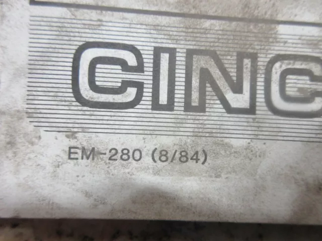 Cincinnati Mechanical Shear Operation Safety Maintenance Manual Em-280 (8/84) 3