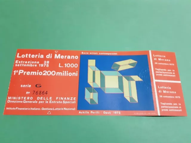 LOTTERIA MERANO Biglietti e Cartoline - Scegli dal menu a tendina