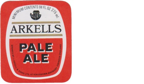Arkell's Kingsdown Brewery Pale Ale 9 2/3 fl. oz. 275ml Beer Bottle Label