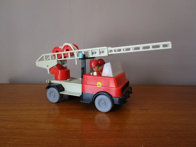 PLAYMOBIL 3525 Camion de Pompiers Grande Echelle (Vintage 1981) - Jeux & Jouets