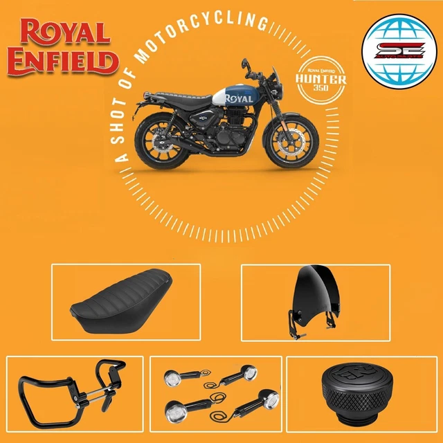 ROYAL ENFIELD HUNTER 350Signature Bench Seat&Engine Guard Rider ...