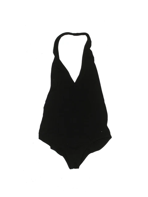 American Apparel Women Black Bodysuit M