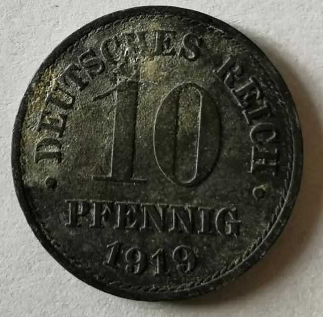Deutsches Reich  10 Pfennig 1919. German Empire
