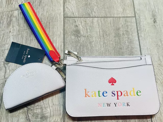 Kate Spade Pride new with tags leather wristlet coin purse ($290)