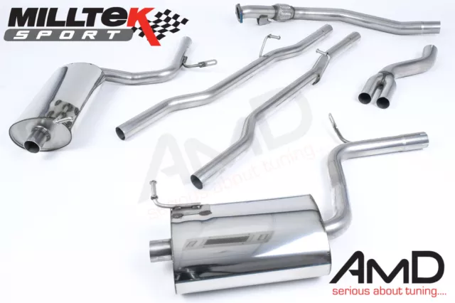 Milltek Audi A4 2.0 TFSI Quattro B7 Cat Back Exhaust Non Resonated SSXAU309